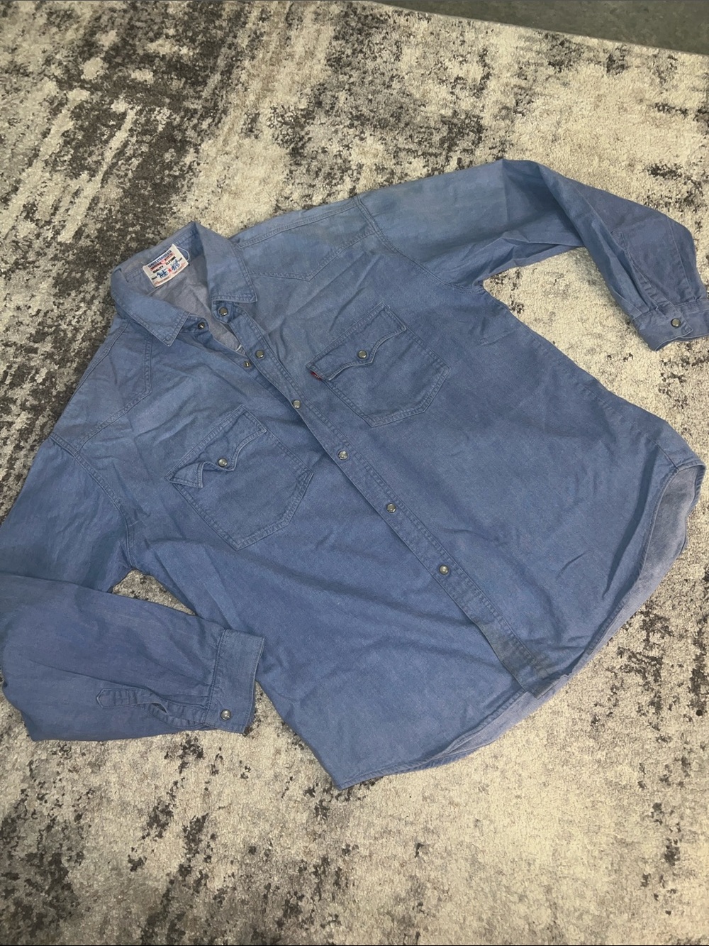 Levi's Light Blue Denim Button-Down Western Shirt